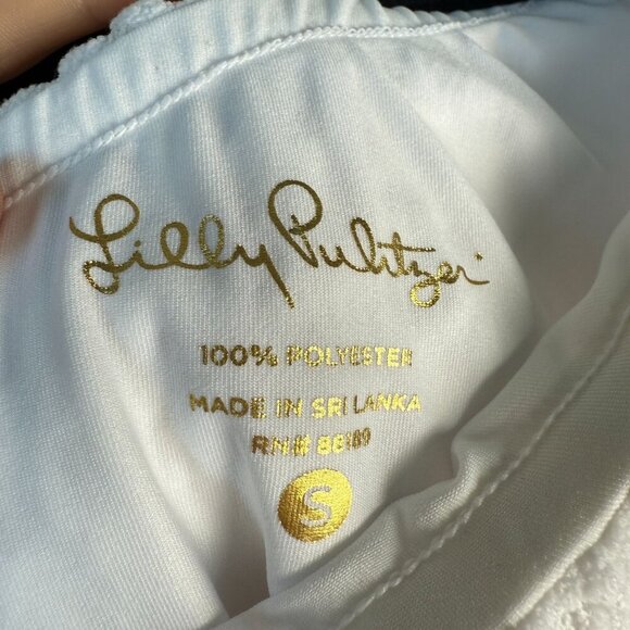 Lilly Pulitzer Top Matteo One Shoulder Lace Resort Sea Urchin White Sz Sm - Picture 4 of 6